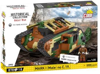 Tank Mark I (Male) no. c19 brick model 