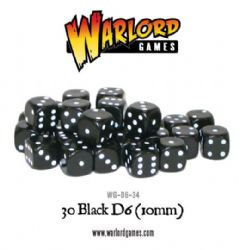 30 Black D6 Dice (10mm)