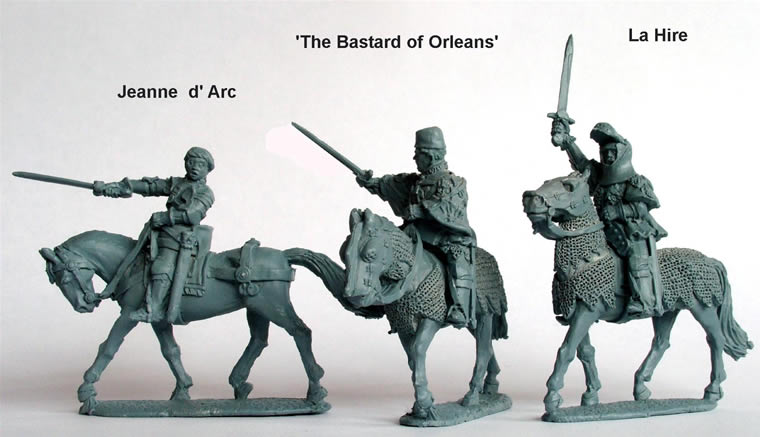 AO33 Jeanne d' Arc, La Hire, 'Bastard of Orleans' (all mounted)