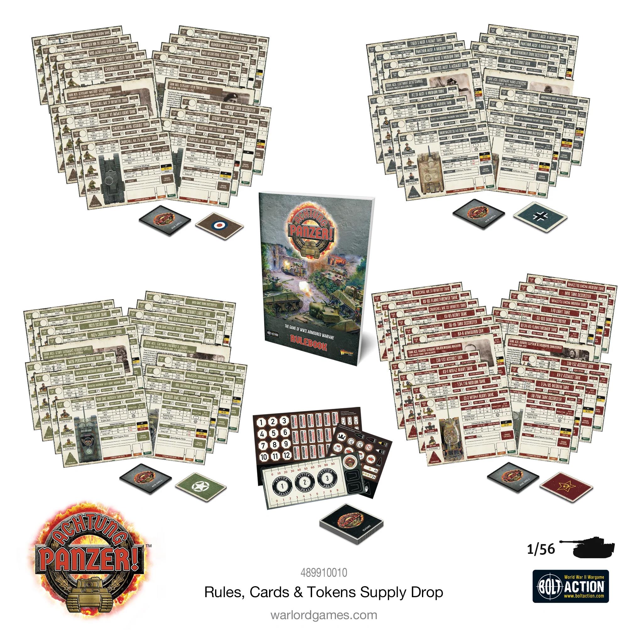  Achtung Panzer! Rules, Cards & Tokens Supply Drop