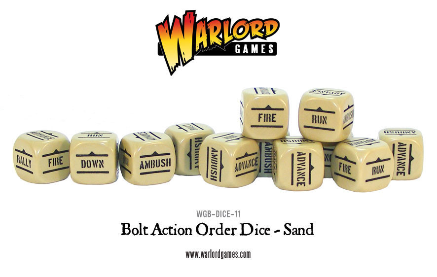 New style: Bolt Action Orders Dice packs - Sand