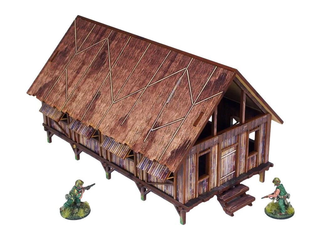 Pre-Painted WW2 Pacific Barracks (1)