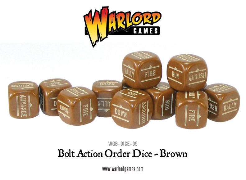 New style: Bolt Action Orders Dice packs - Brown