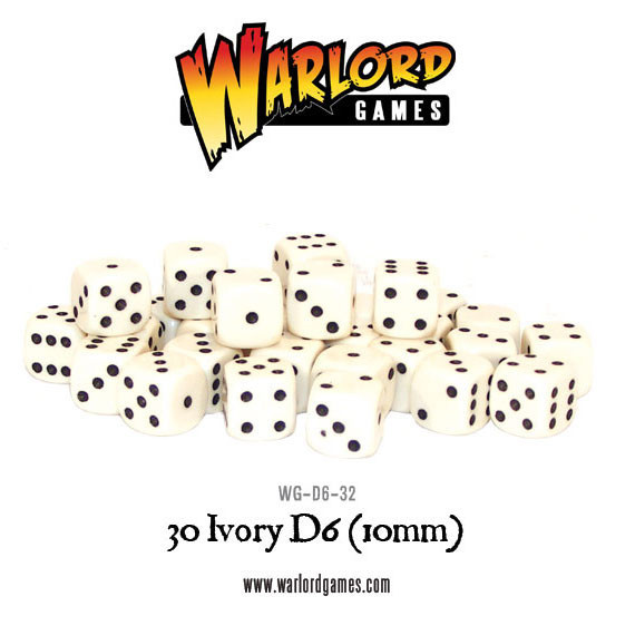 30 Ivory D6 Dice (10mm)